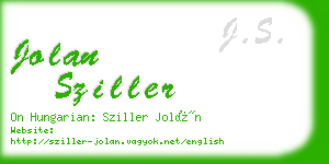 jolan sziller business card